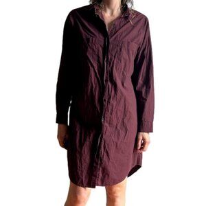 Frank and Oak Maroon Button Down Shirt Dress